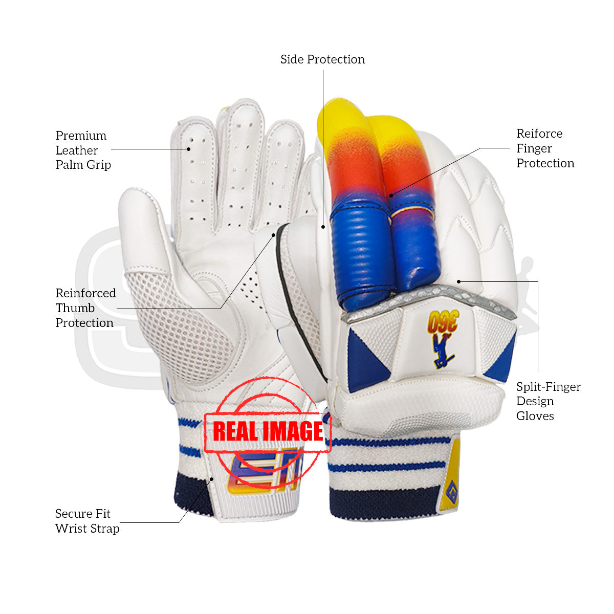 EM 360 Play Burst Cricket Batting Gloves