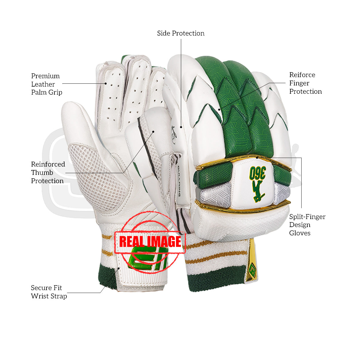EM 360 Bull Ring Cricket Batting Gloves