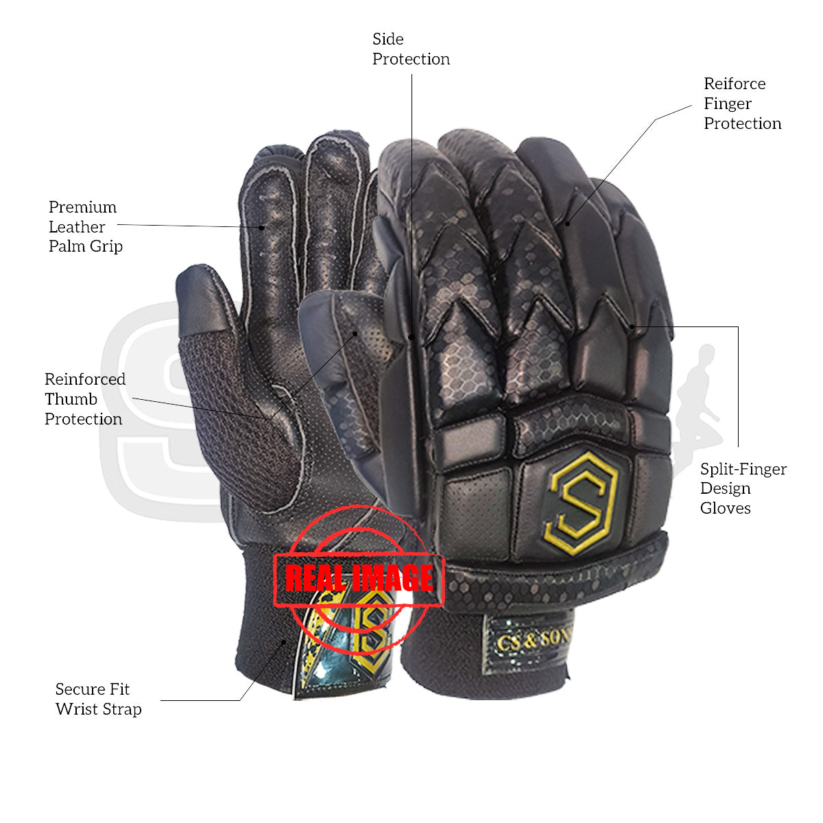 CS & Sons Stealth Max + Nior EDIT Cricket Batting Gloves