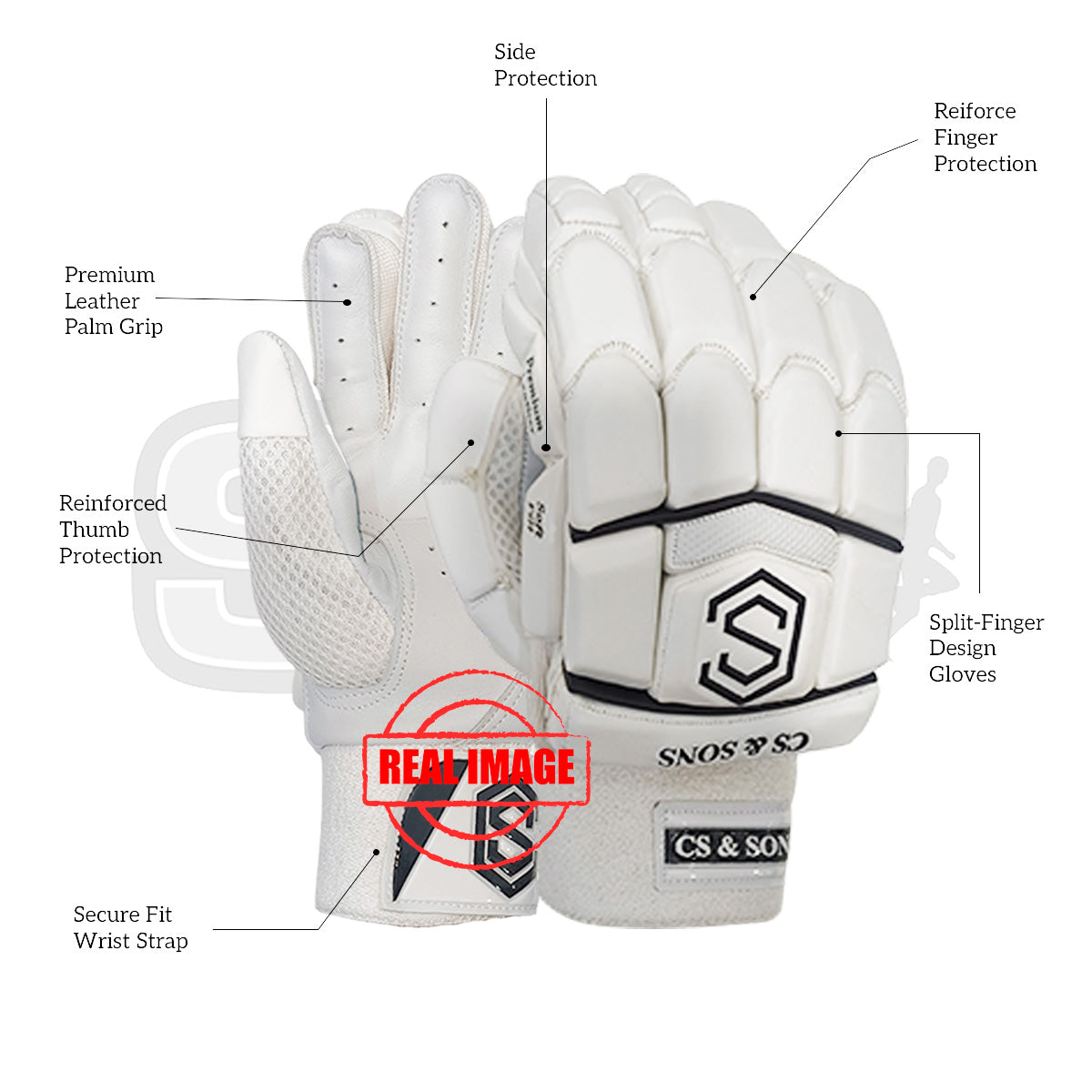 CS & Sons Stealth Max Plus Cricket Batting Gloves