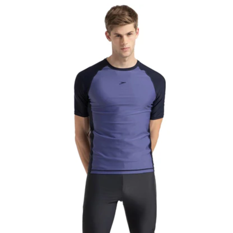 Load image into Gallery viewer, Speedo AM Short Sleeve Sun Top Swimming Costume Male
