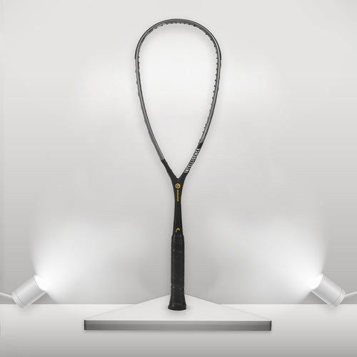 Head Graphene 110 Sqaush Racket Front View Grey Background 