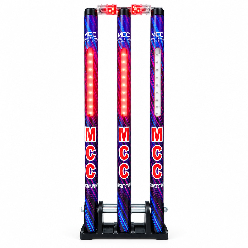 Mcc Stump Led Cricket Spring Stump (3 Stumps & 2 Bails )