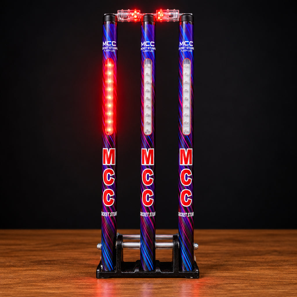 Mcc Stump Led Cricket Spring Stump (3 Stumps & 2 Bails )