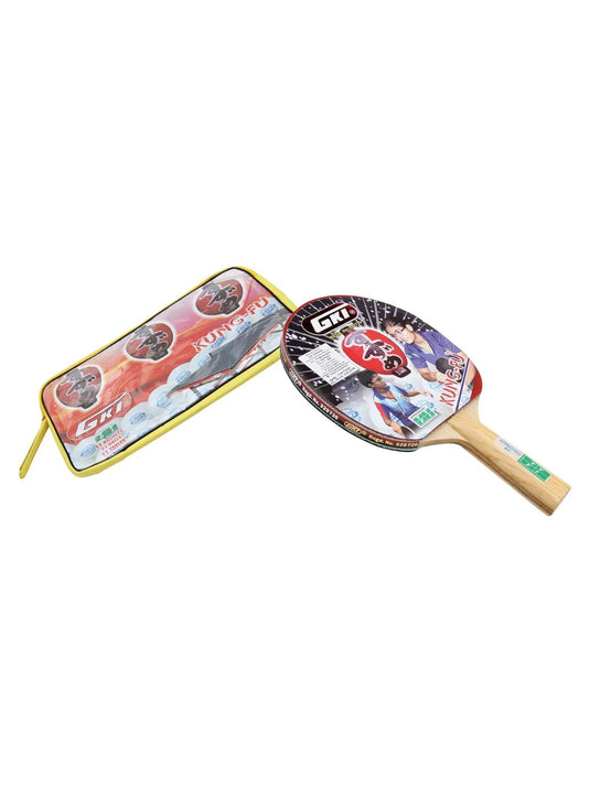 GKI Kung Fu Coloured Handle Table Tennis Bat with Cover