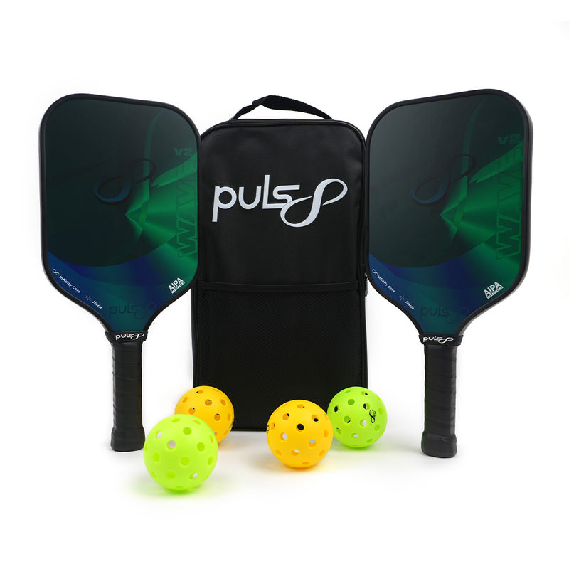 Load image into Gallery viewer, Puls8 Wave V2 Pickleball Paddle Set (2 Paddles + 4 Balls + 1 Bag)
