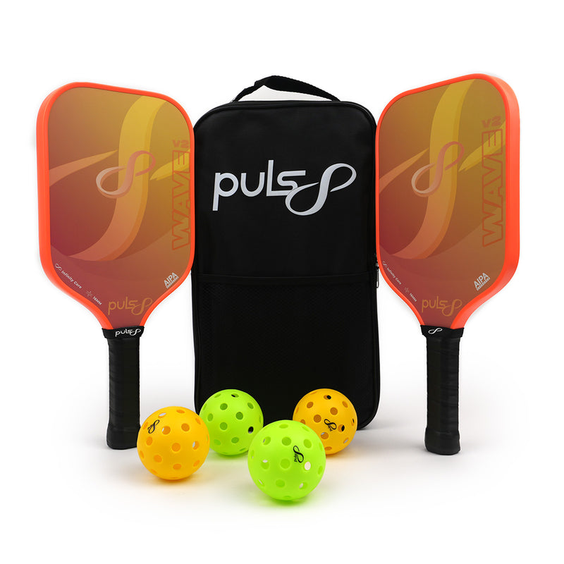 Load image into Gallery viewer, Puls8 Wave V2 Pickleball Paddle Set (2 Paddles + 4 Balls + 1 Bag)
