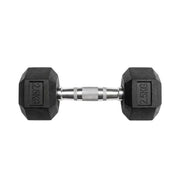 Puls8 Hex Rubber Coated Dumbbell (Single Dumbell)