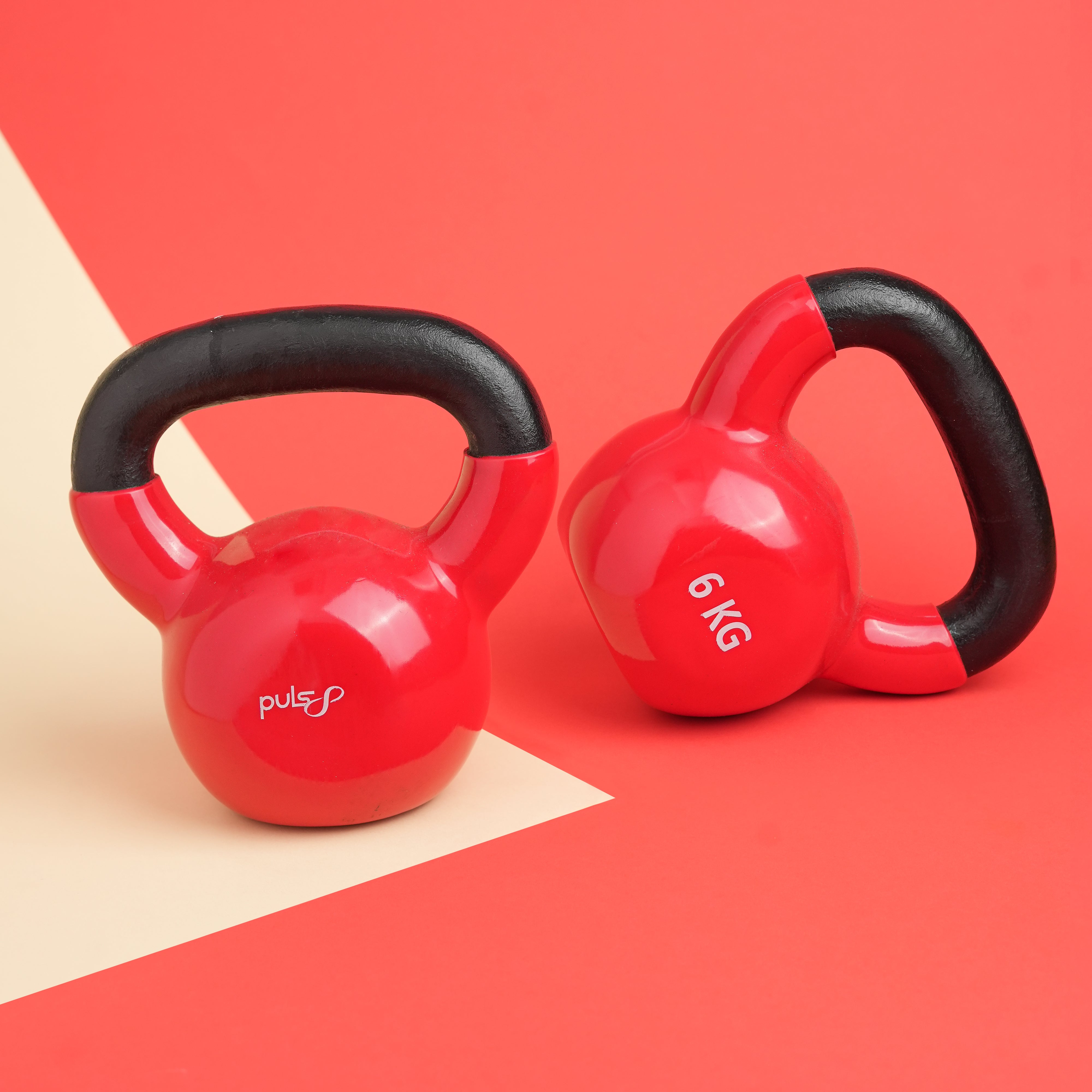 Puls8 Free Weight Vinyl Kettlebell (Single)