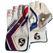 White sports glove with red and blue accents on a white background