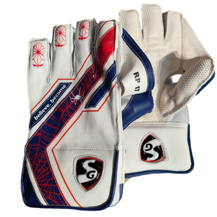 White sports glove with red and blue accents on a white background