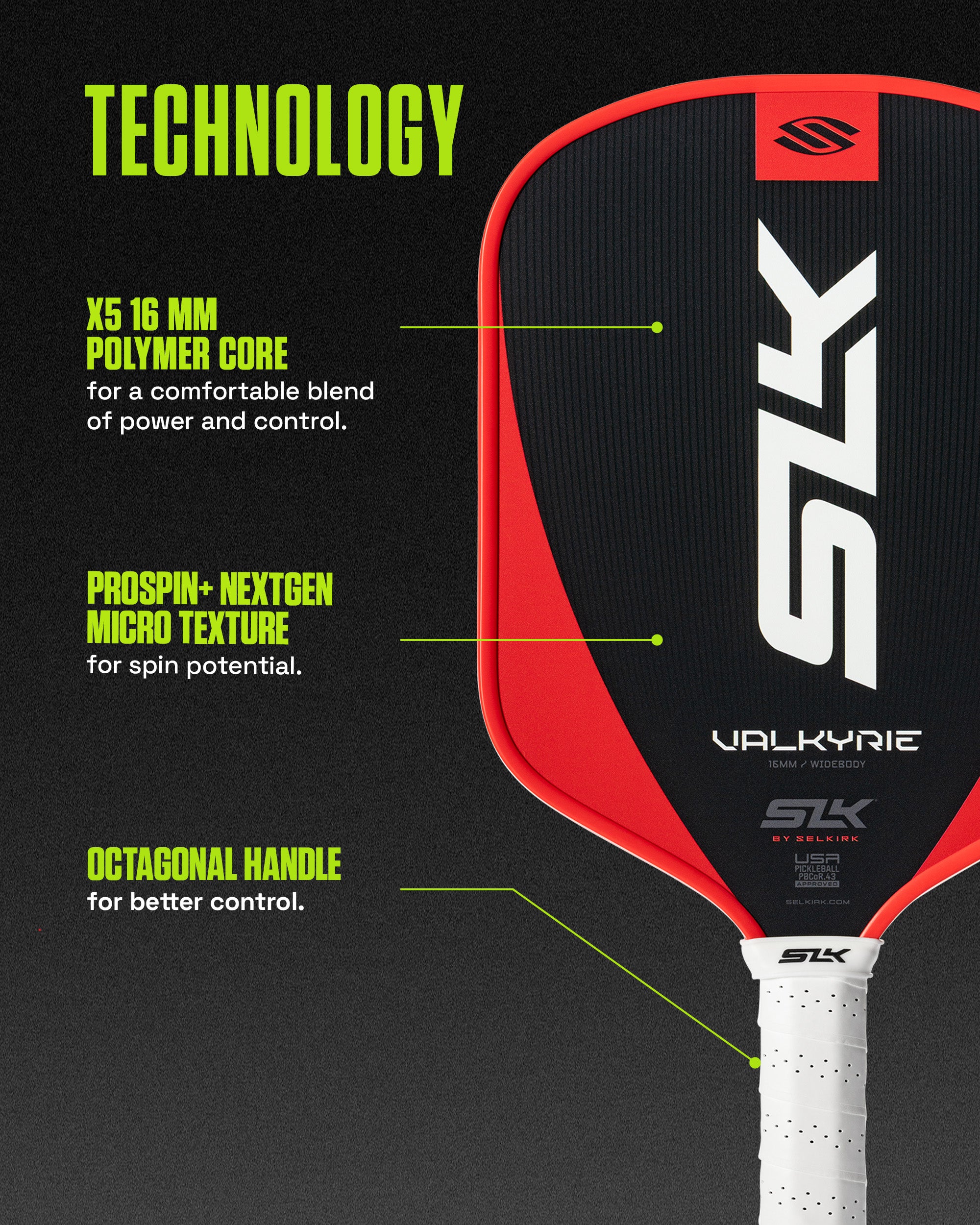 Selkirk SLK Valkyrie Pickleball Paddle (Widebody)