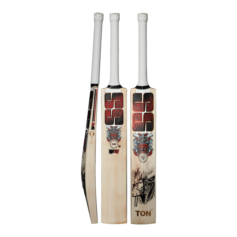 Load image into Gallery viewer, SS Devils Red English Willow Cricket Bat Front View , Back View , Side  View
