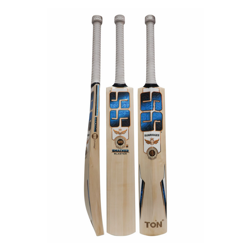 Load image into Gallery viewer, SS GG Smacker Blaster English Willow Cricket Bat White Background Front View Side View 
