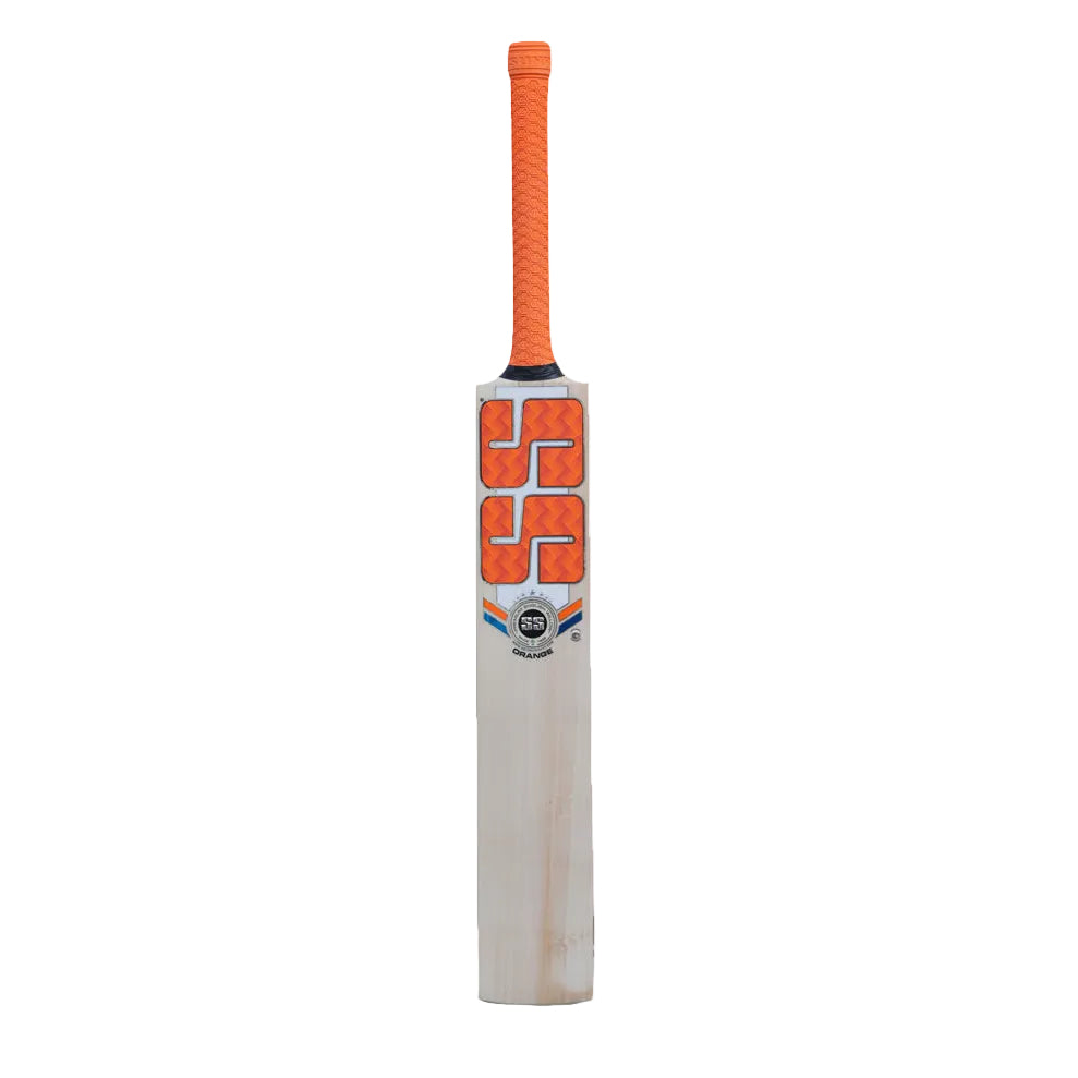 SS Orange English Willow Cricket Bat Front View Bat With White Background