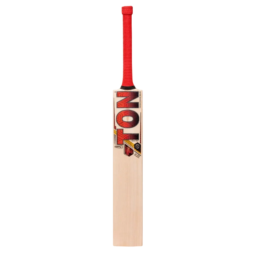 SS Ton Vertu English Willow Cricket Bat Front View Bat With White Background Spot Light 