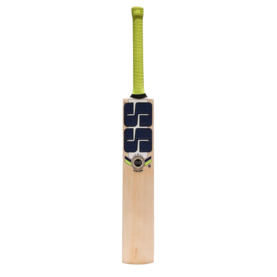 SS Waves English Willow Cricket Bat White Back Ground Front View Bat 