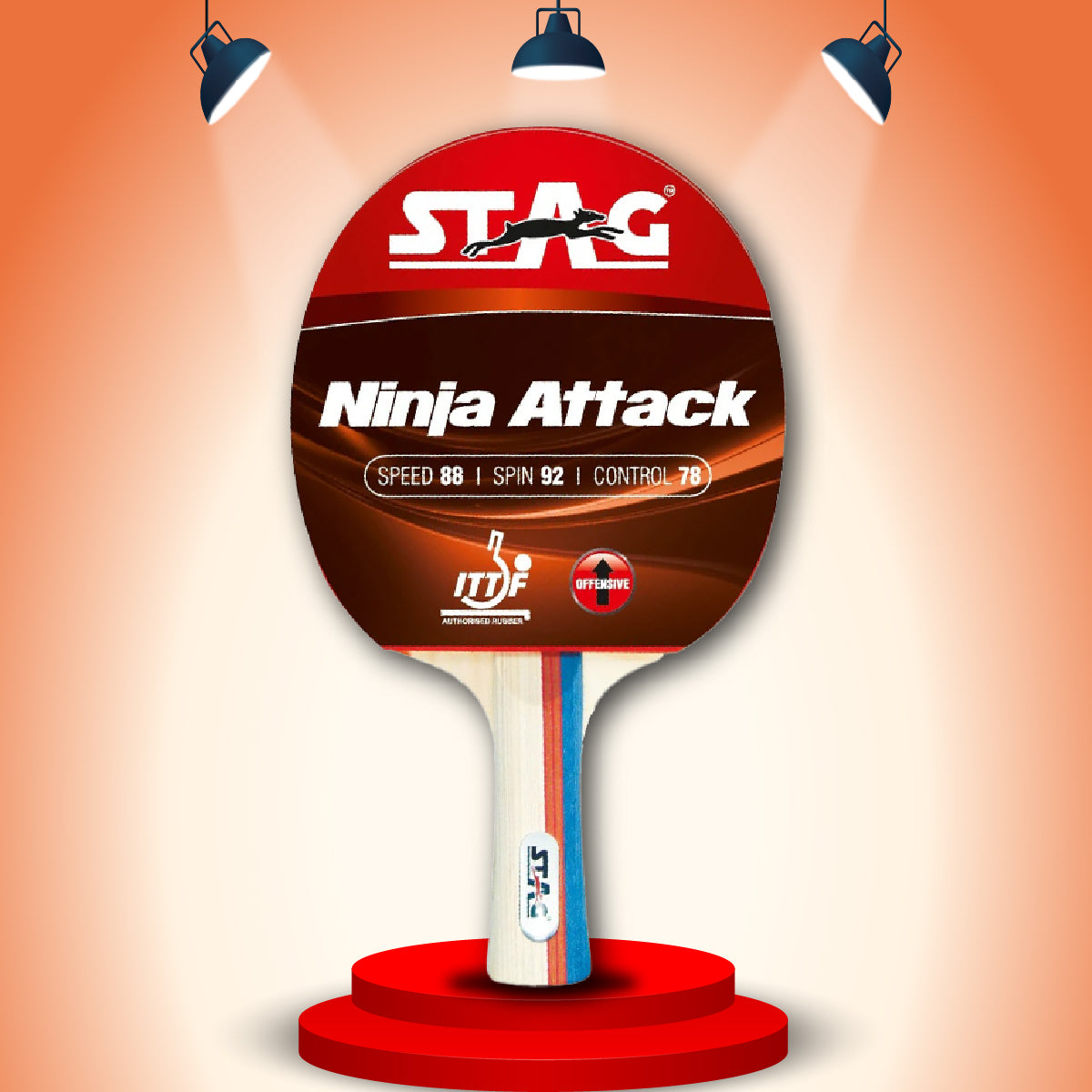 Stag Ninja Attack Table Tennis Bat Front Photo