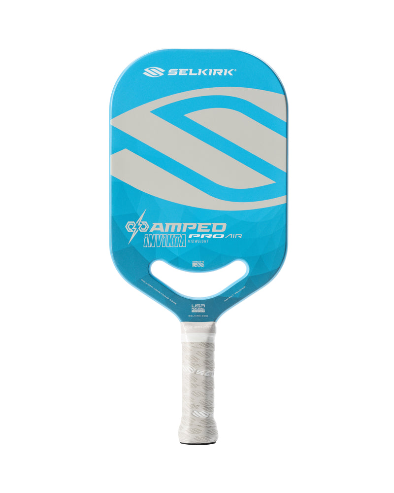 Load image into Gallery viewer, Silkirk Amped Pro Air-Invikta Pickleball Paddle light blue front img
