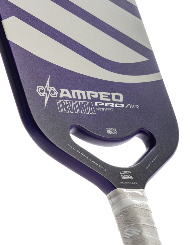 Load image into Gallery viewer, Silkirk Amped Pro Air-Invikta Pickleball Paddle blue close view
