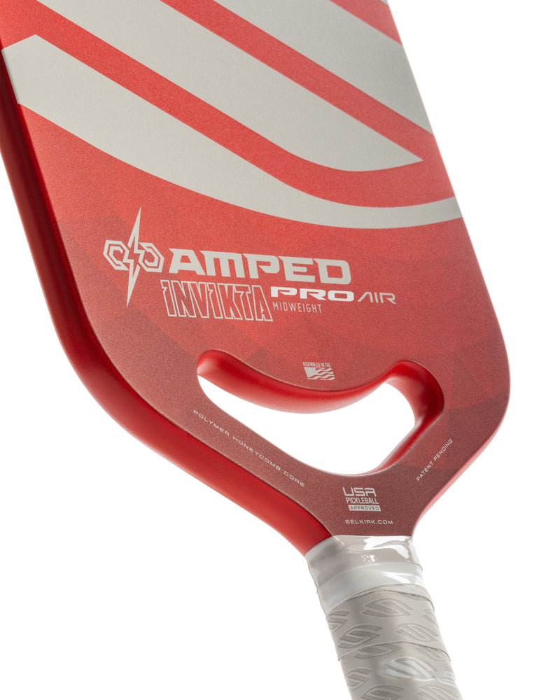 Load image into Gallery viewer, Silkirk Amped Pro Air-Invikta Pickleball Paddle red close view
