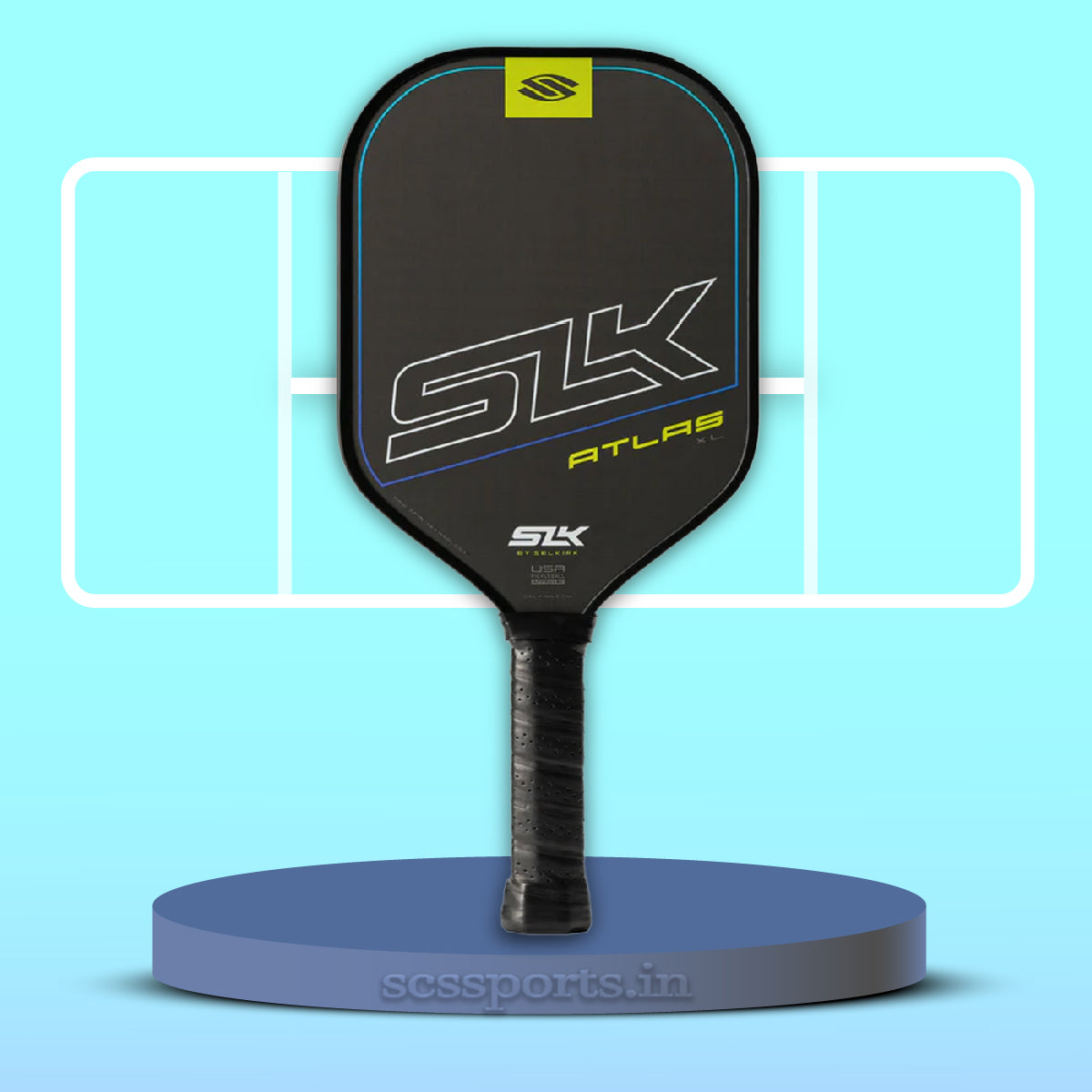 Selkirk SLK Atlas XL Pickleball Paddle blue background