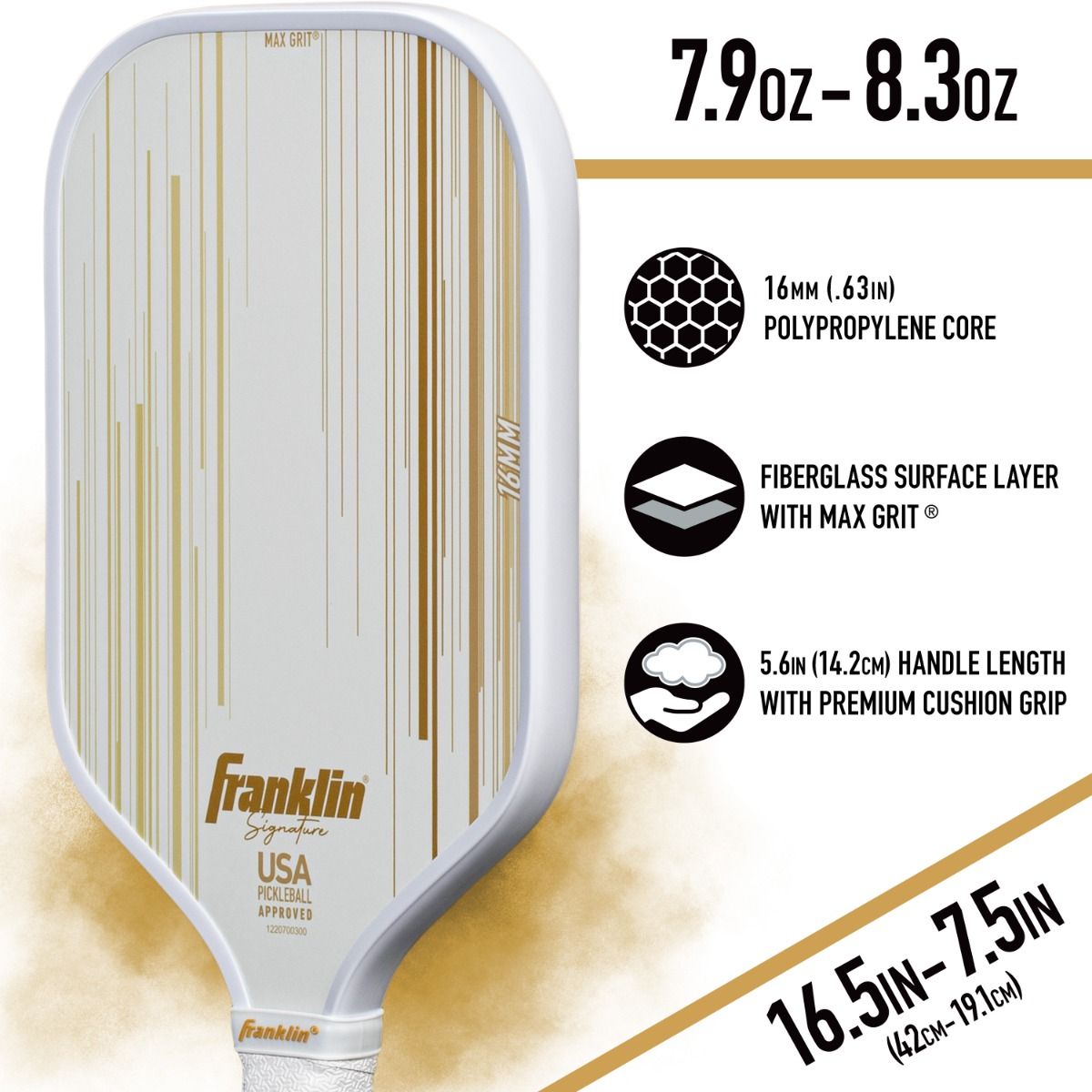 Franklin Signature Series Fiberglass Pickleball Paddle with MaxGrit