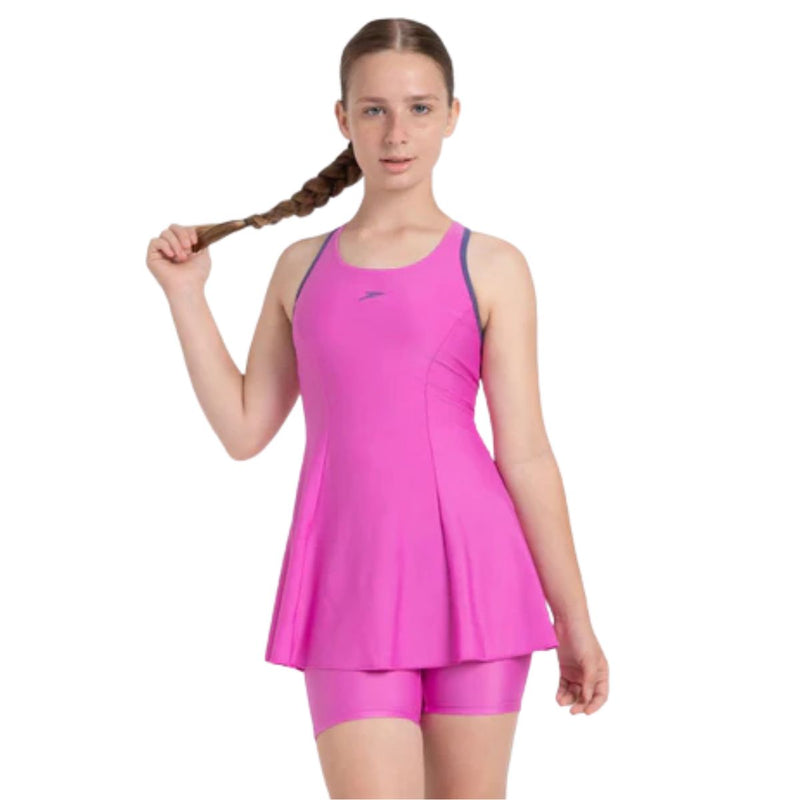 Load image into Gallery viewer, Speedo JF Racerback Swimdress with Boyleg
