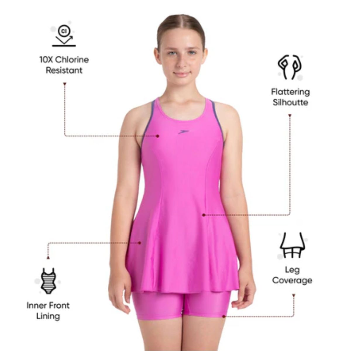 Speedo JF Racerback Swimdress with Boyleg