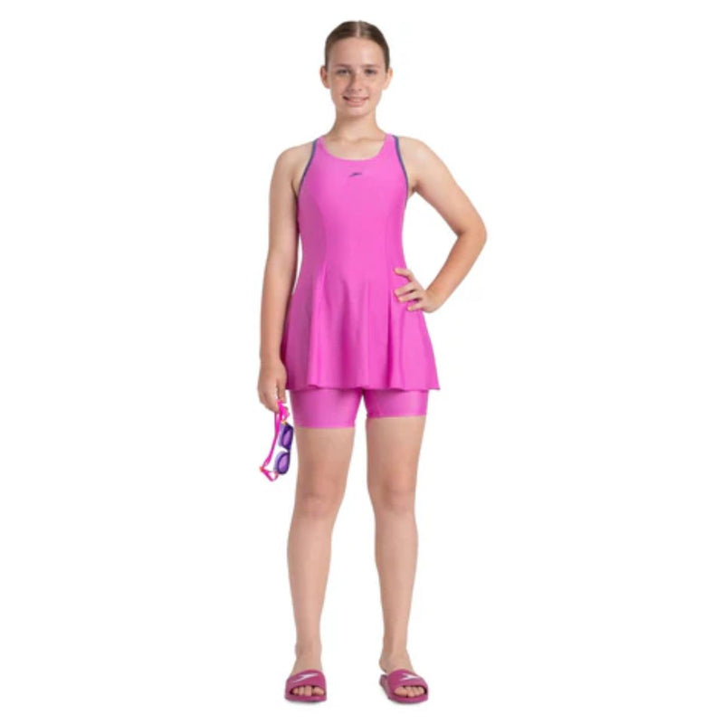 Load image into Gallery viewer, Speedo JF Racerback Swimdress with Boyleg
