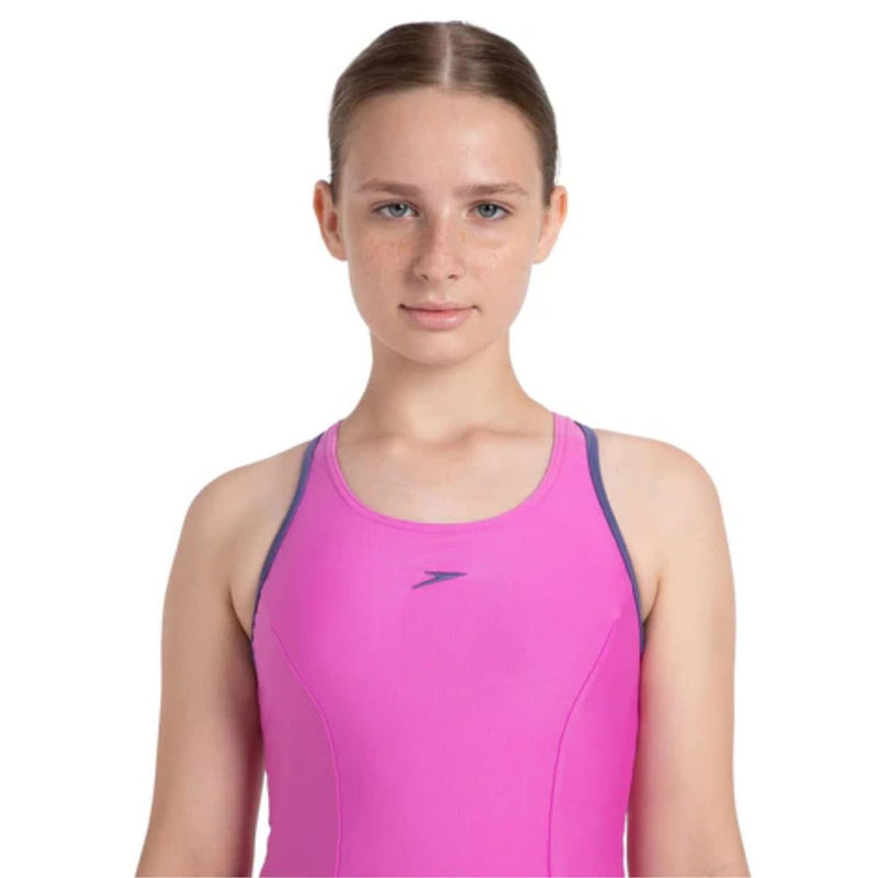 Load image into Gallery viewer, Speedo JF Racerback Swimdress with Boyleg
