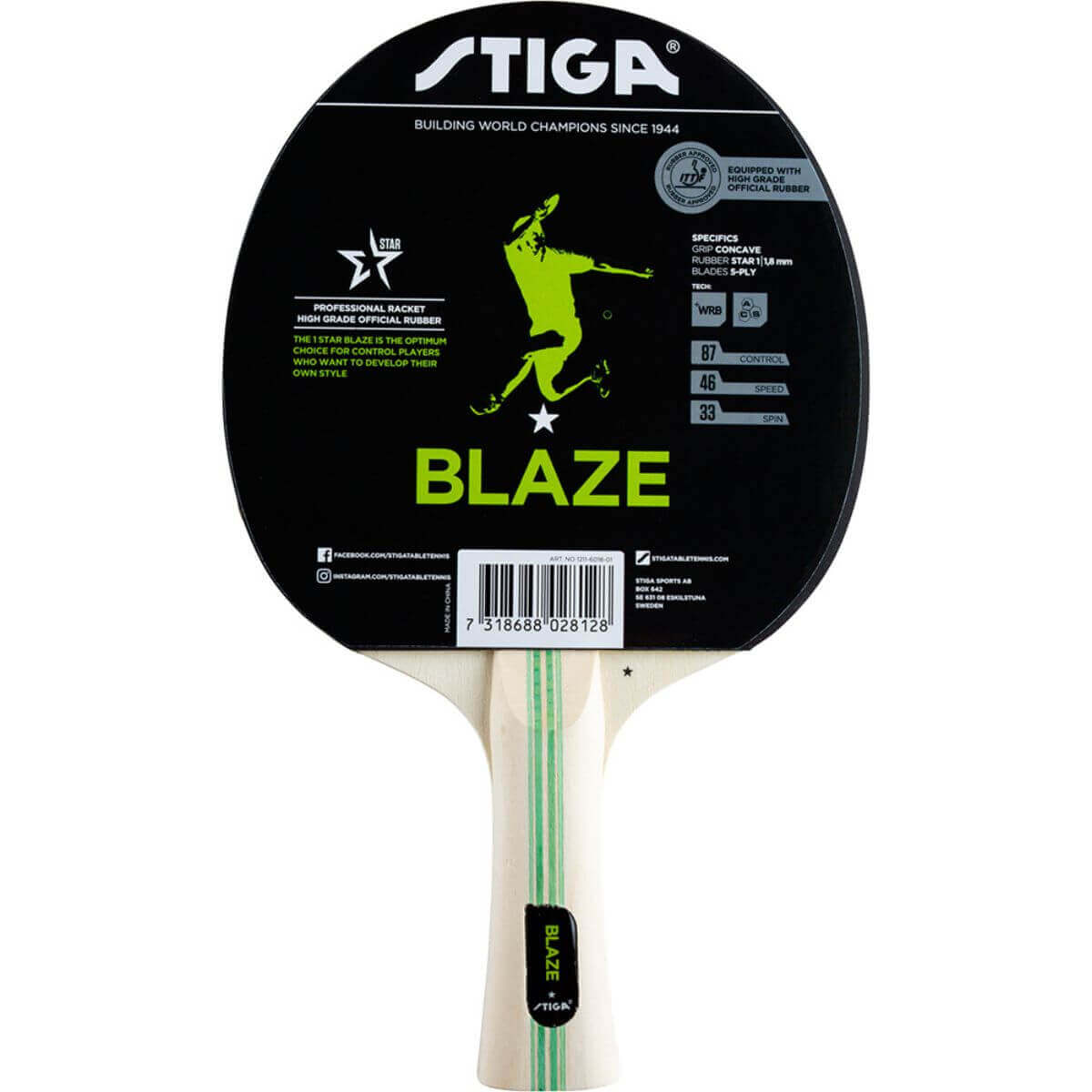 Stiga Blaze 1 Star Table Tennis Bat