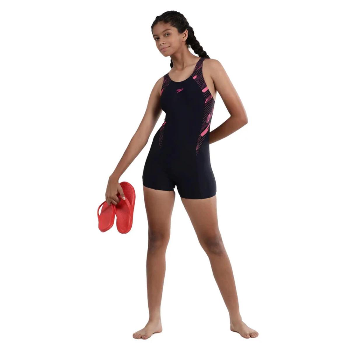 Speedo Jf Hypbm Sp Msbk Lsuit Swimming Costume(Girls)