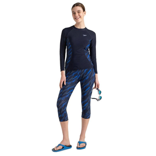 Speedo AF Hypboom Long Sleeve Rash Top Swimming Costume Female