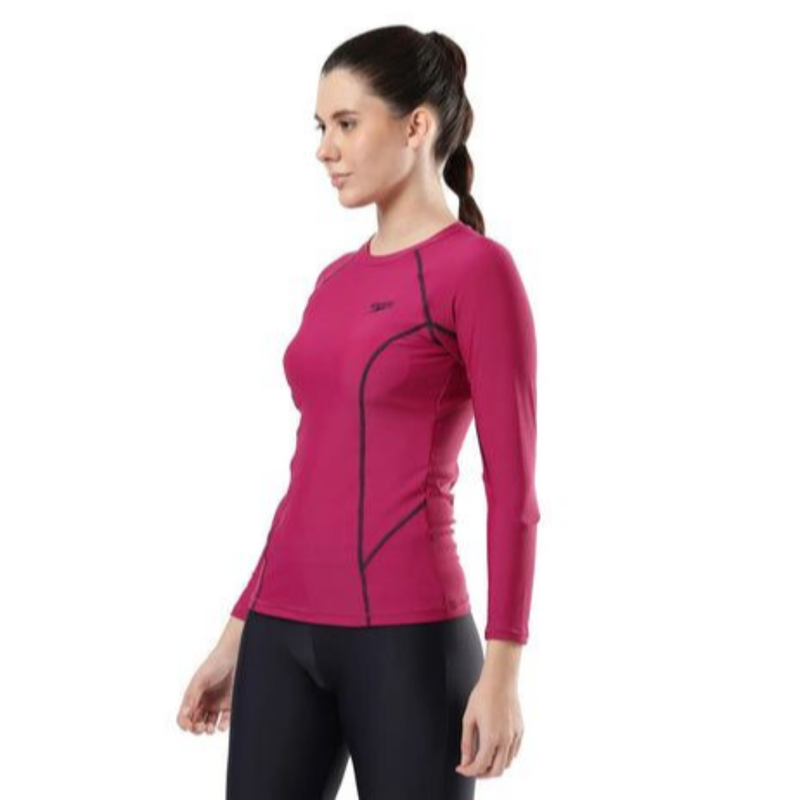 Load image into Gallery viewer, Speedo AF Solid LS Rash Top Swimming Costume Female
