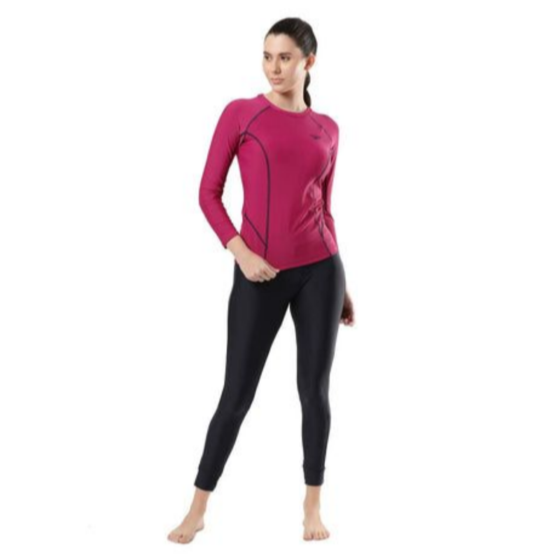 Load image into Gallery viewer, Speedo AF Solid LS Rash Top Swimming Costume Female
