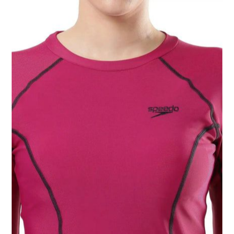 Load image into Gallery viewer, Speedo AF Solid LS Rash Top Swimming Costume Female

