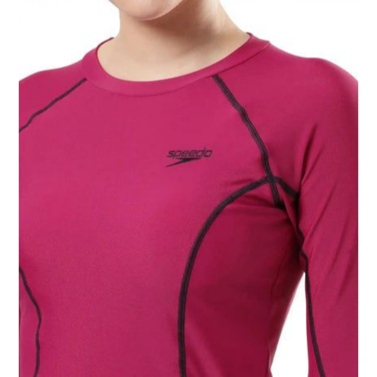 Speedo AF Solid LS Rash Top Swimming Costume Female