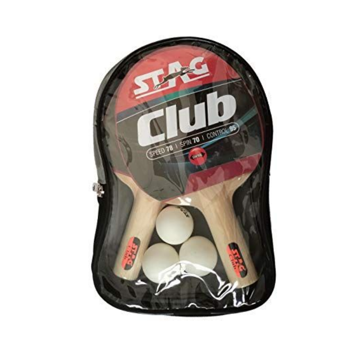 Stag Global Club Set Table Tennis Bat(2Bats And 3 Balls)