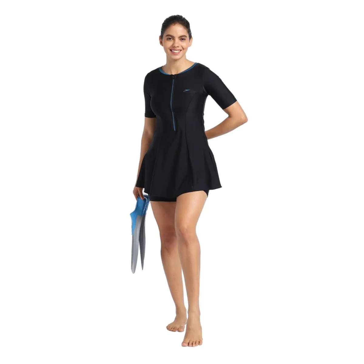 Speedo Af Closeback Swim Dress W Boyleg Swimming Costume(Female)