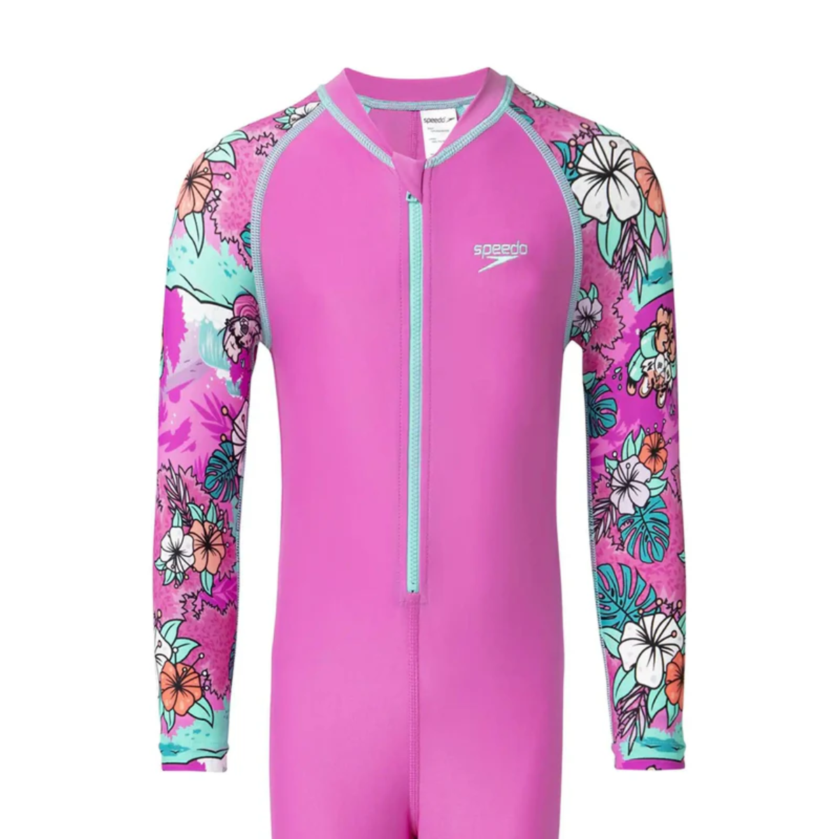 Speedo Colour Block Aop All In One Suit Swimming Costume(Girls)