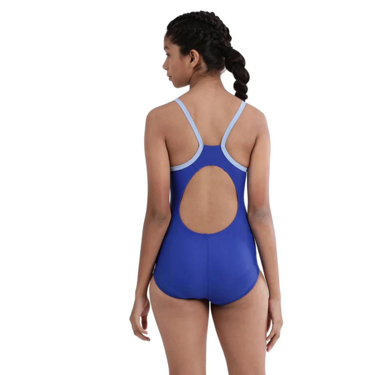 Speedo Jf Plastplmt Thin Msbk Swimming Costume(Girls)