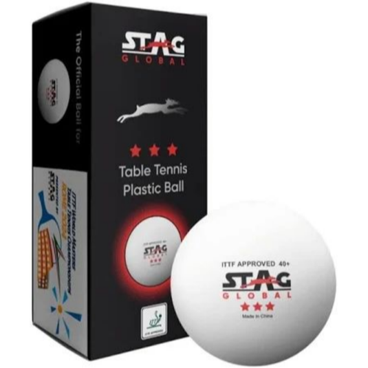Stag Global 3 Star Plastic Table Tennis Ball