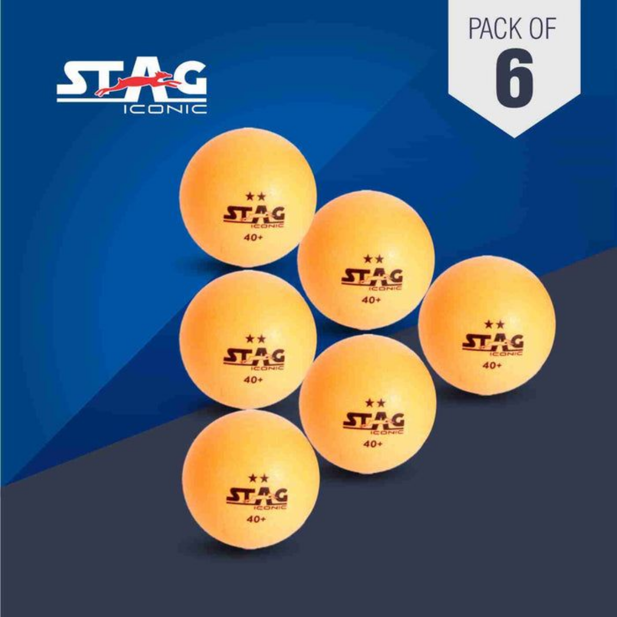 Stag Iconic 2 Star Plastic 40+ Table Tennis Ball
