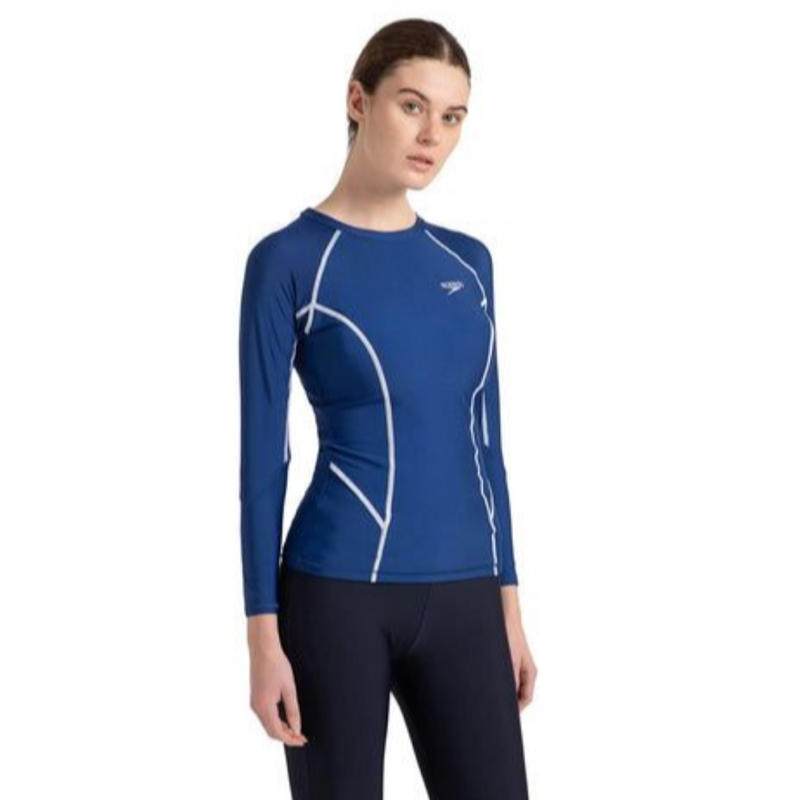 Load image into Gallery viewer, Speedo AF Solid LS Rash Top Swimming Costume Female
