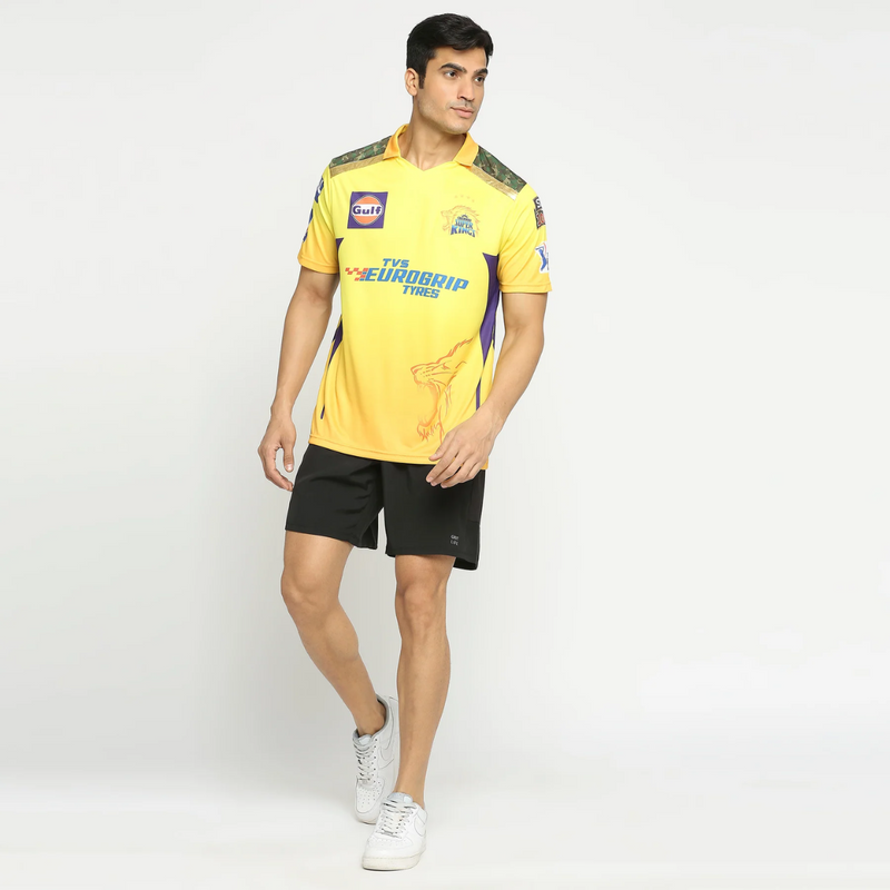 Load image into Gallery viewer, CSK Match Jersey 2023 Dhoni 7 Cricket Apparel
