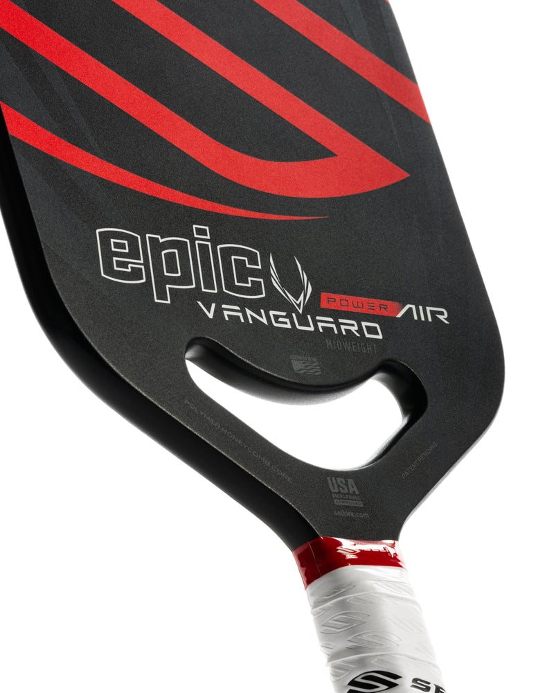 Load image into Gallery viewer, Selkirk Vanguard Power Air-Epic Pickleball Paddle red close img
