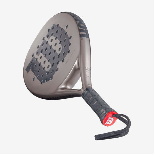 Wilson Carbon Force padel racquet offering exceptional power and accuracy for advanced play side view