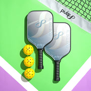 Puls8 Wave V2 Burnt Charcoal Pickleball Paddle Set (2 Paddles + 3 Balls + Net)