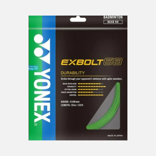 Yonex BG Exbolt 68 Badminton String in lime green color